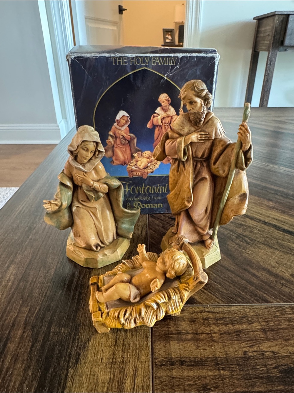 Vintage 1992 5 Inch Scale Holy Family by Fontanini Heirloom Nativity Collection